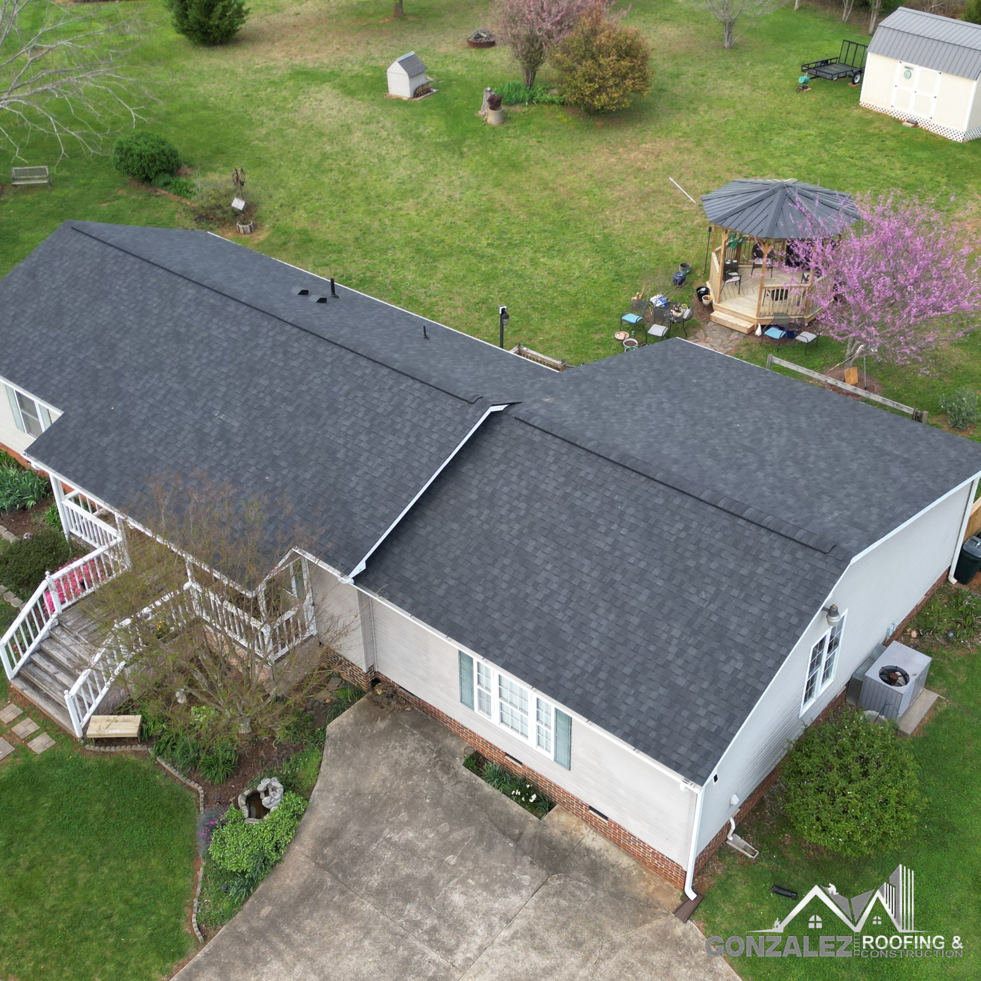 A roof replacement in Mebane, NC by Gonzalez Roofing & Construction