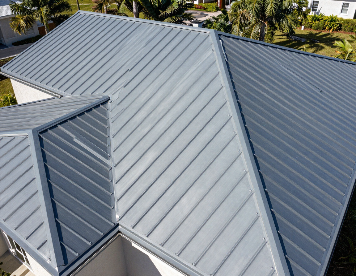 Standing seam metal roof on a Florida home