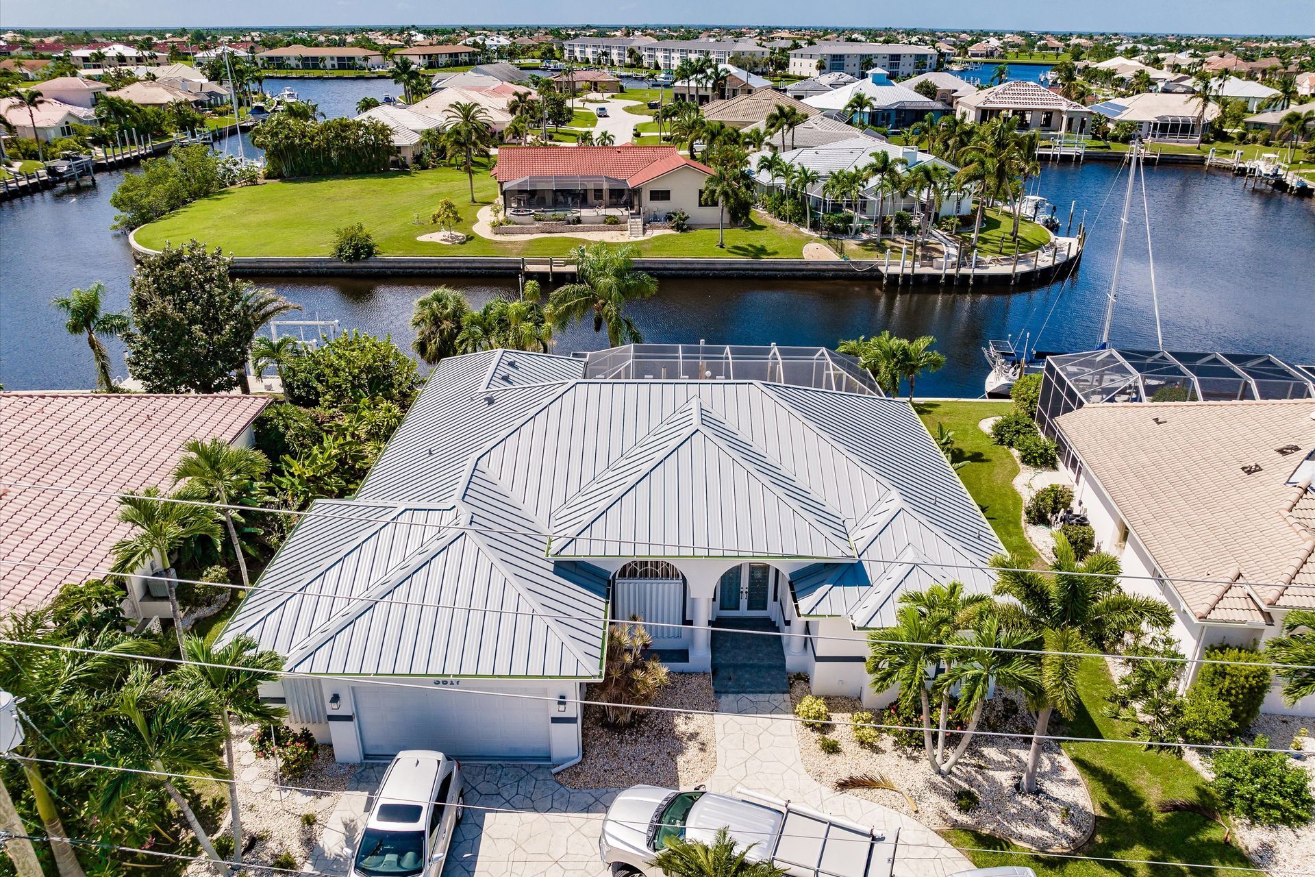 Waterfront Florida home — completed standing seam metal roof