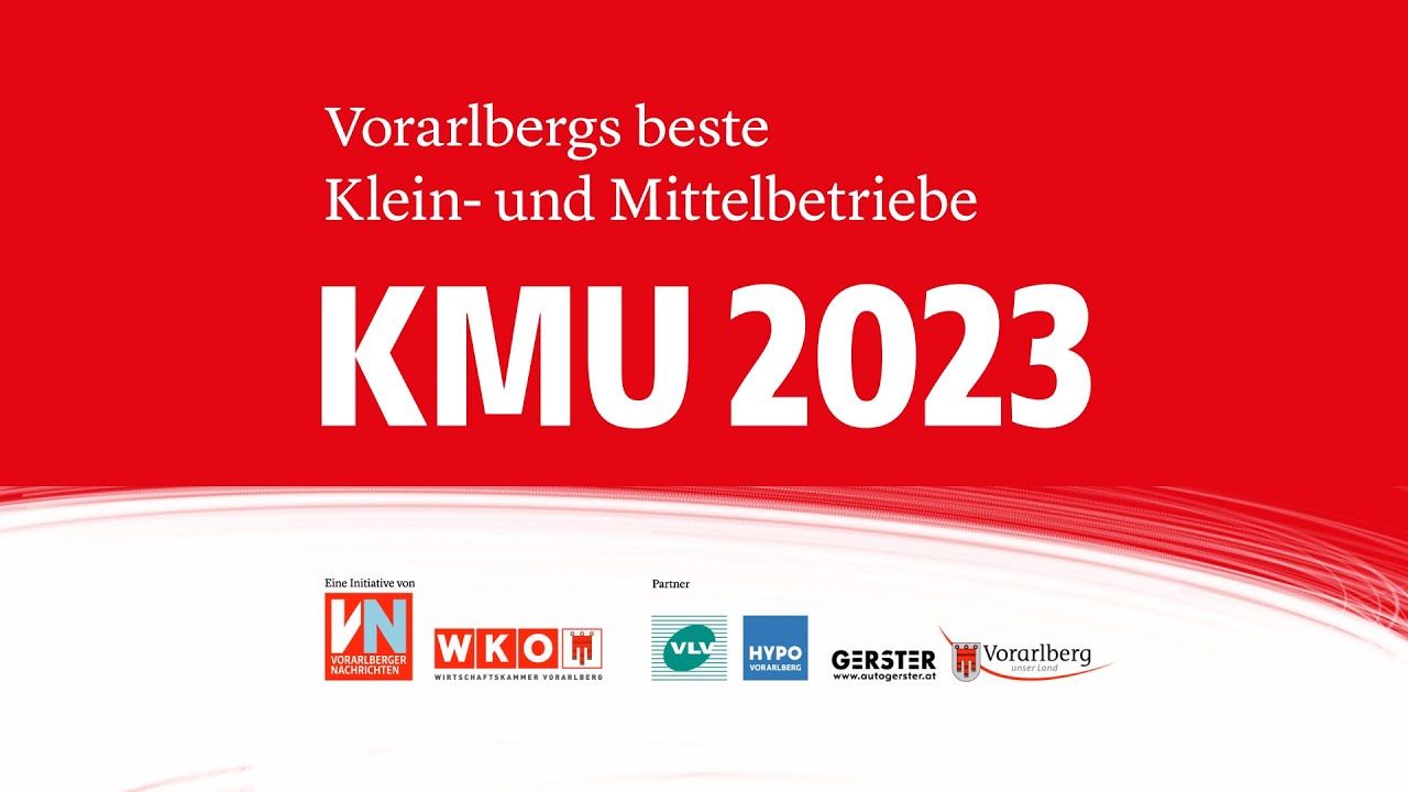 Frick Burtscher Holz mit Technik erhält den Preis „KMU 2023 – Vorarlbergs beste Klein- und Mittelbetriebe“.