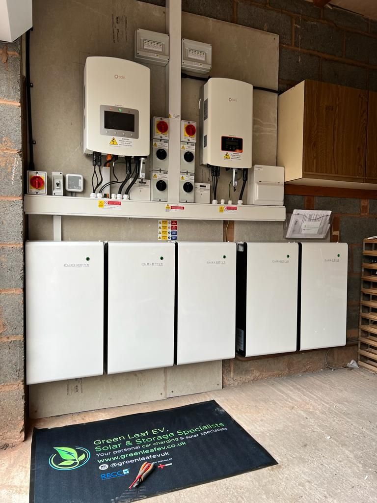 Battery storage installed in a garage