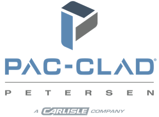 The logo for pac-clad petersen is a carlisle company.