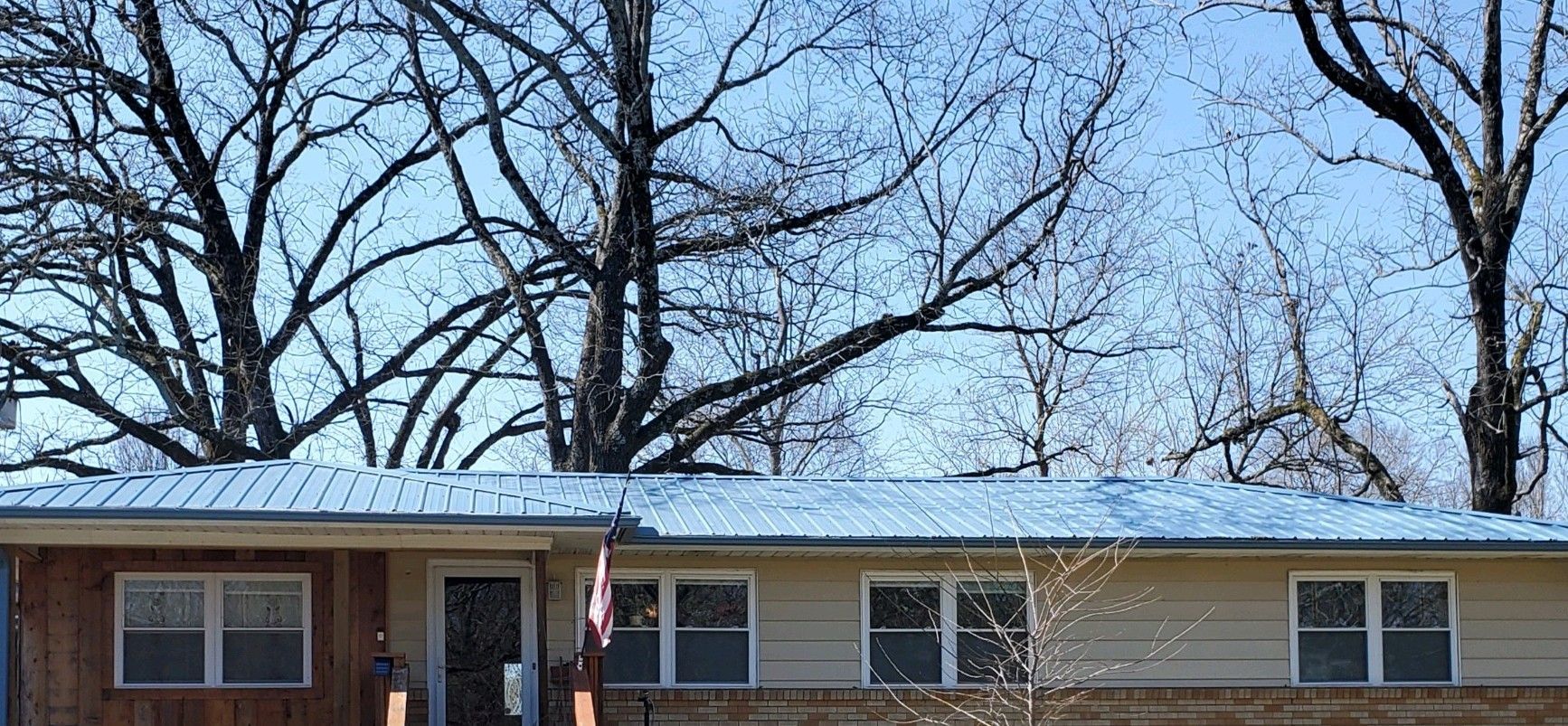 standing seam metal roofing in Royal Blue