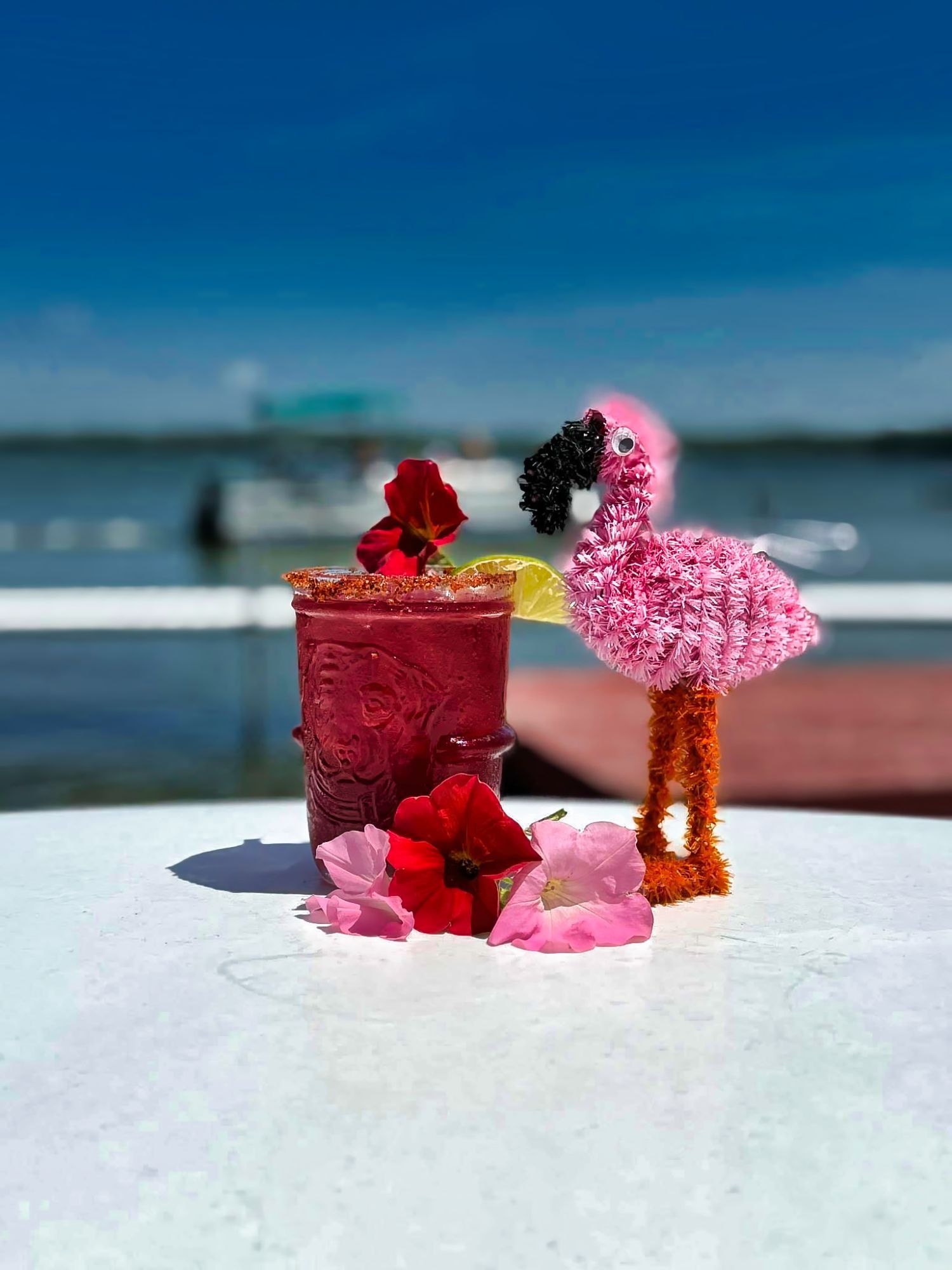 Specialty cocktail on the waterfront patio.