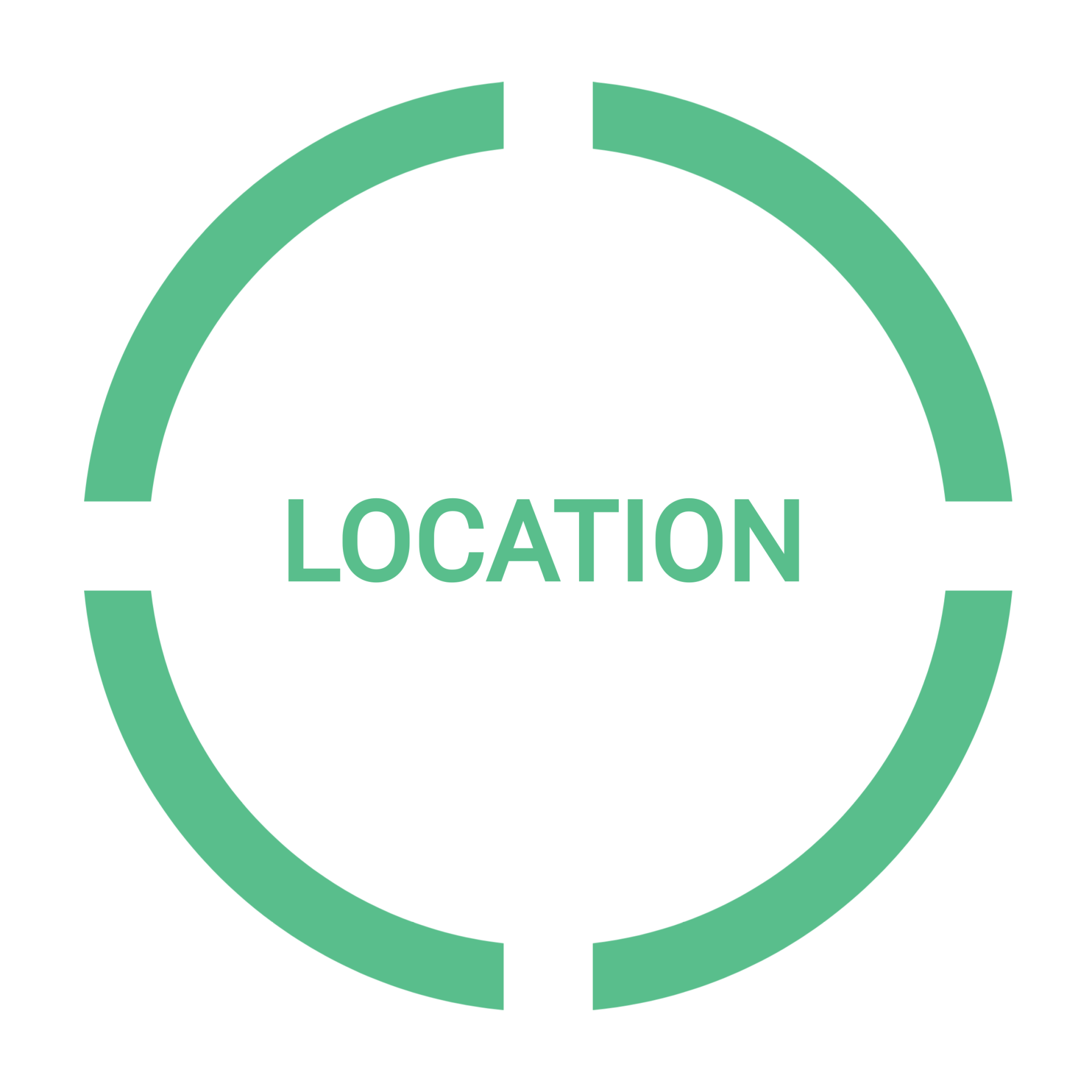 Green circle with breaks, 