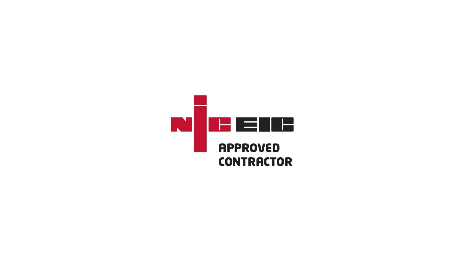 NIC EIC Approved Contractor logo in red and black on white background.