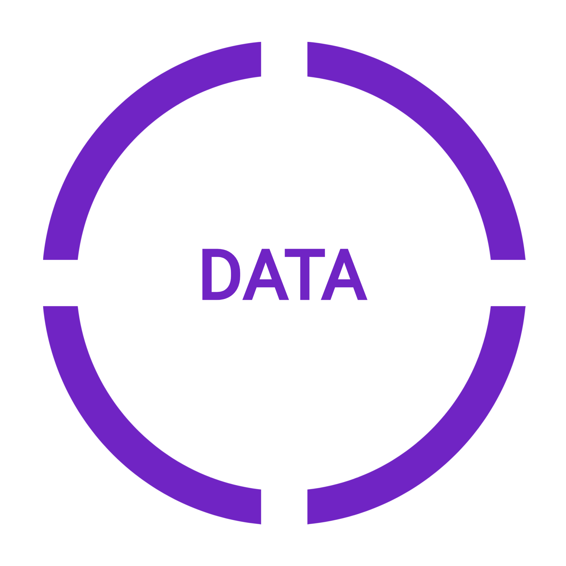 Purple circle with sections removed, 