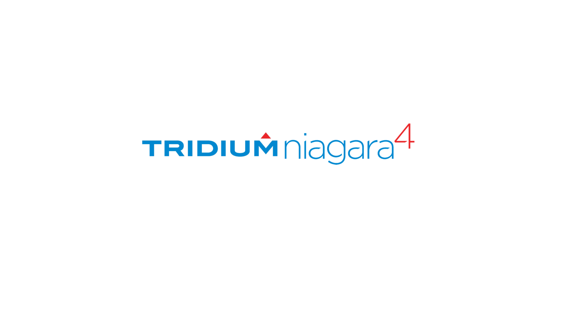 Tridium Niagara 4 logo in blue and red, against a white background.