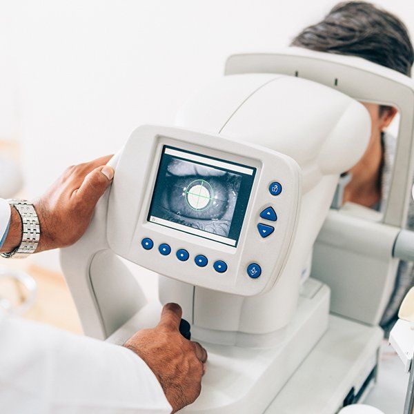 Expert Checking the Eye of Patient — Cumberland, MD — Queen City Ophthalmology Expert Checking the Eye of Patient — Cumberland, MD — Queen City Ophthalmology