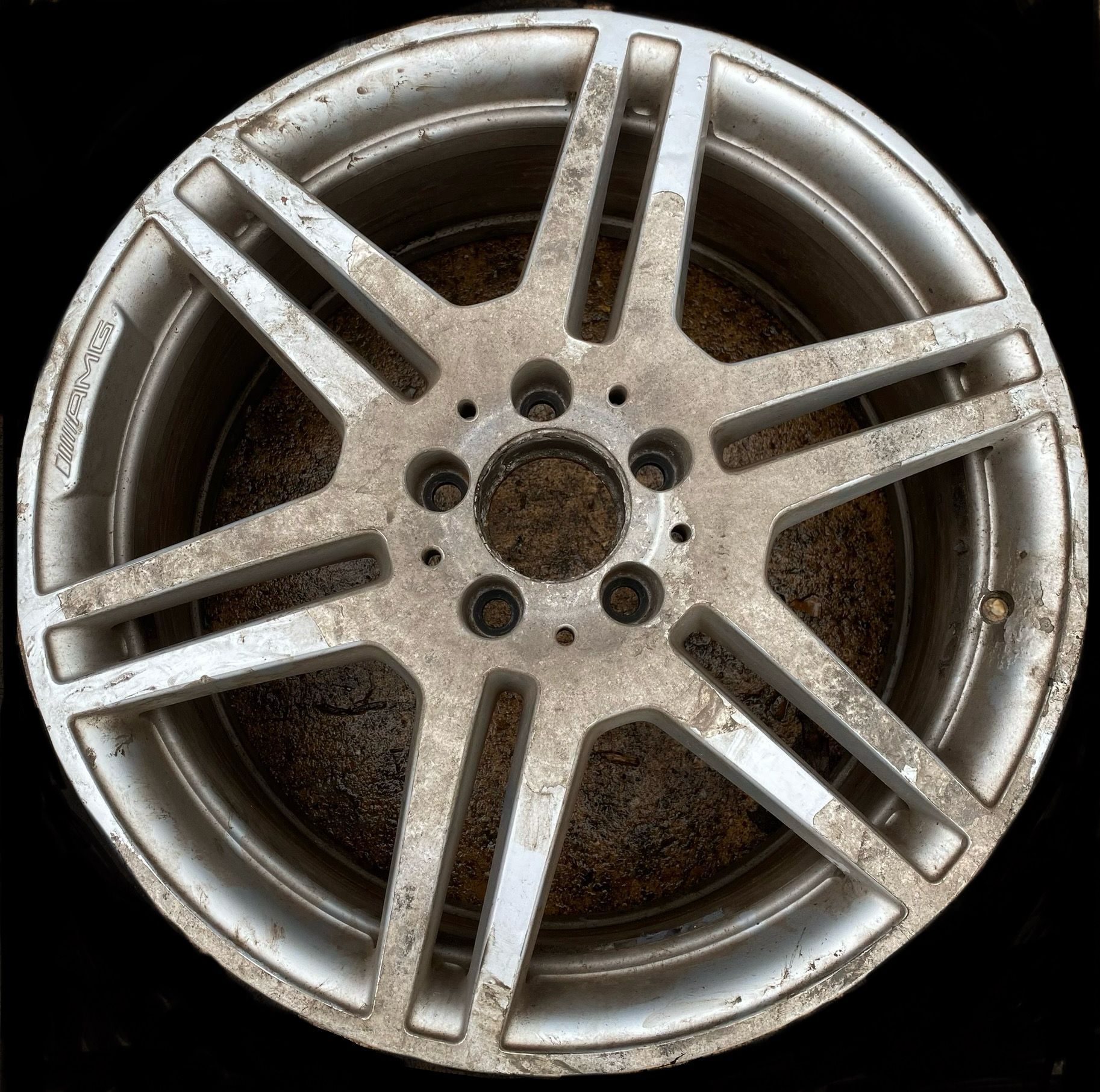 Alloy wheel before refurbishment