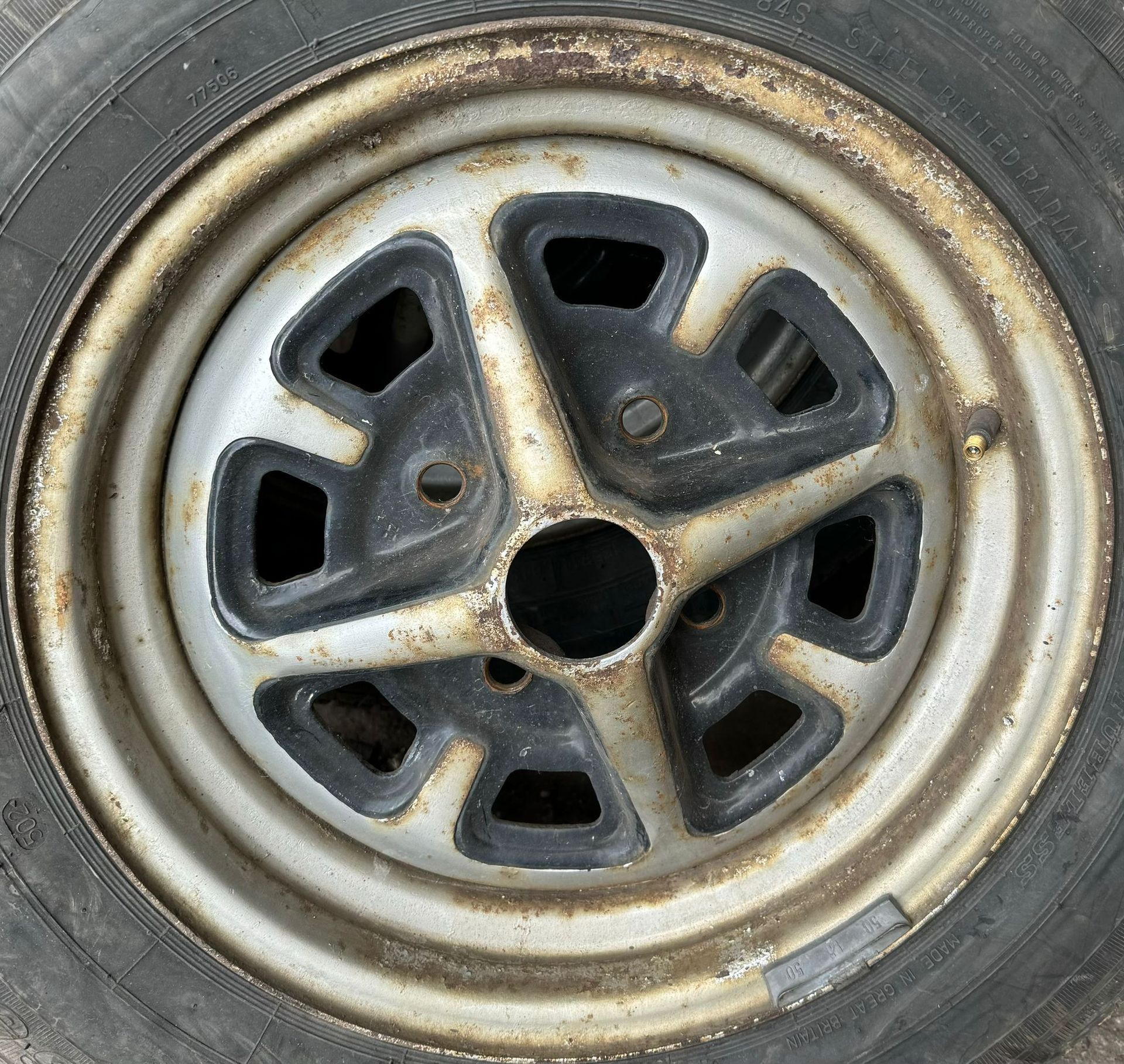 Alloy wheel before refurbishment