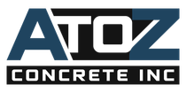 A logo for a company called atoz concrete inc.