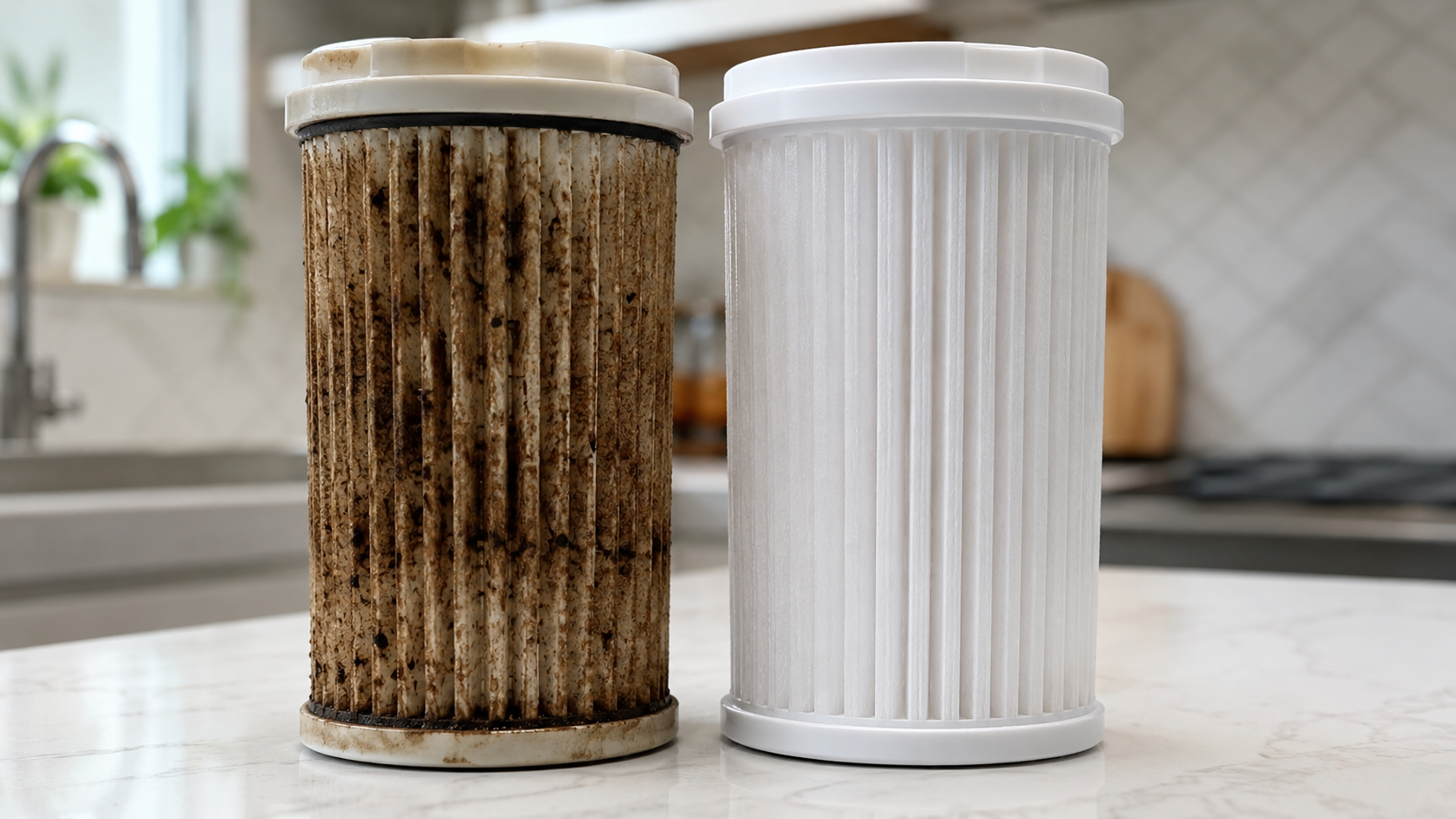 Clogged filter causing low pressure in a home water filtration system