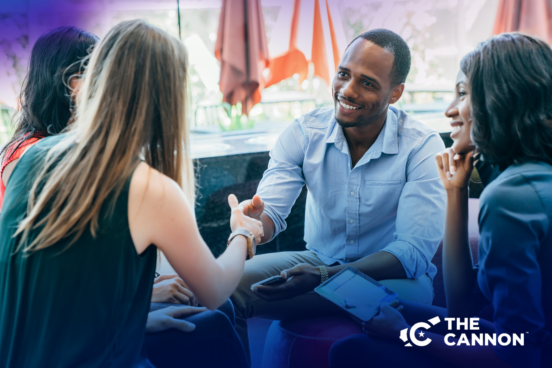 Entrepreneurs in a networking meeting