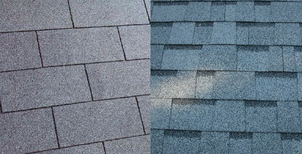 Close-up of a gray brick wall with a vertical seam down the center