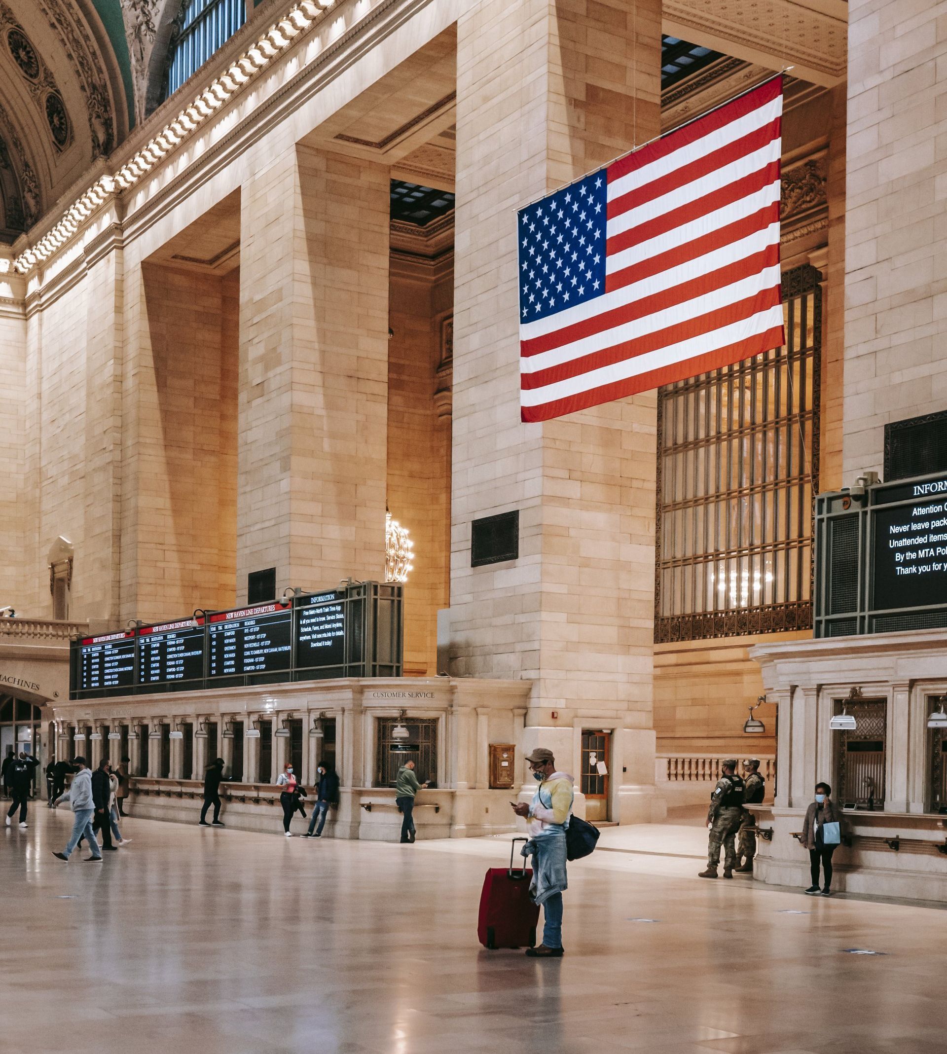 american flag flying in nyc