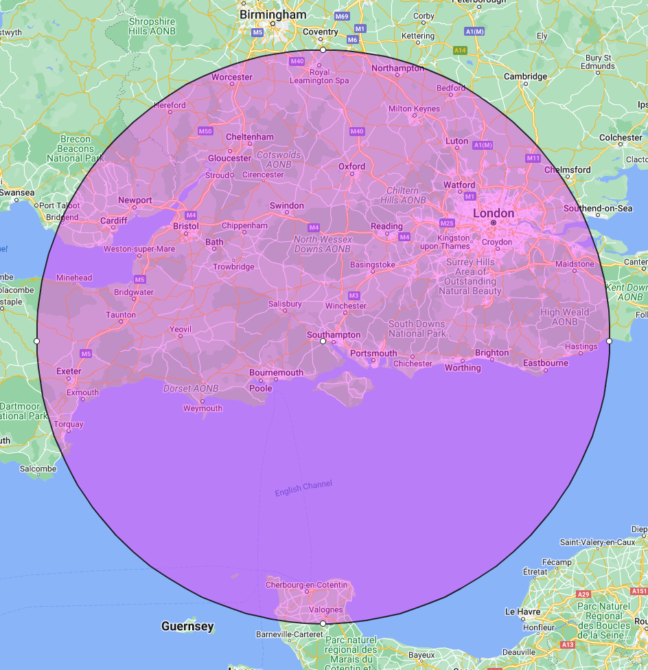 Posh Standards 100-mile radius