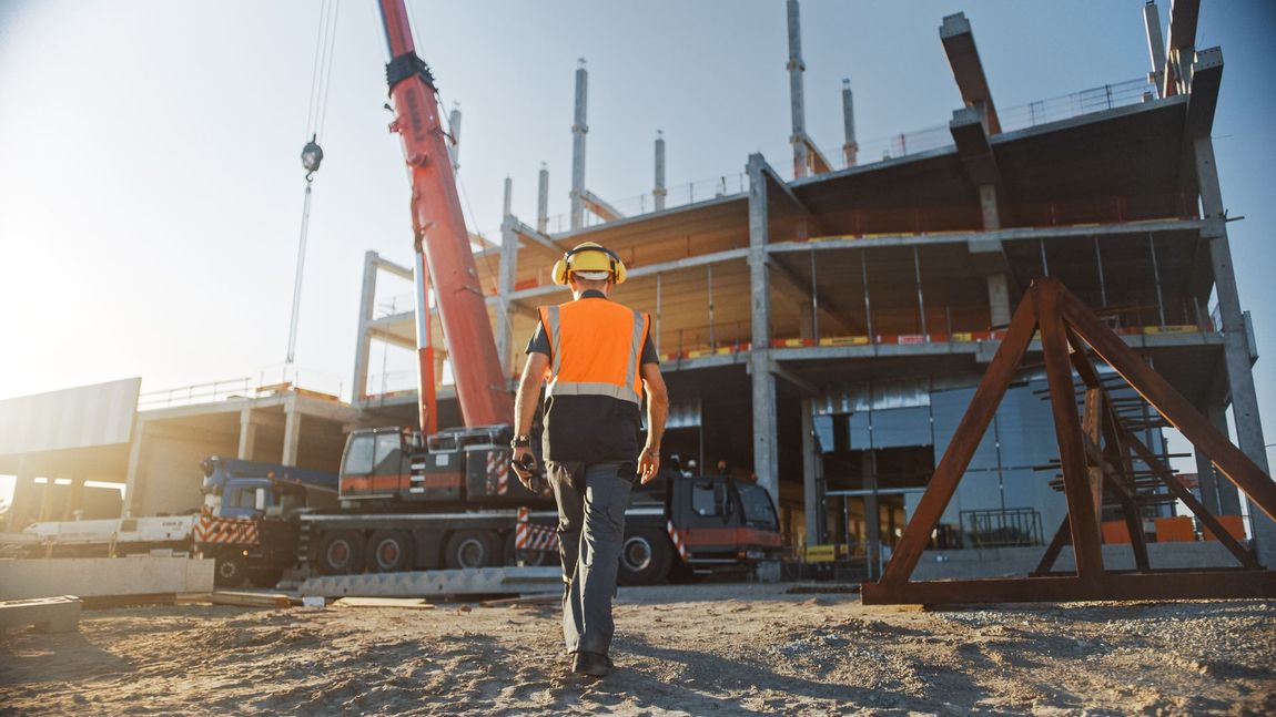 Construction worker in safety gear