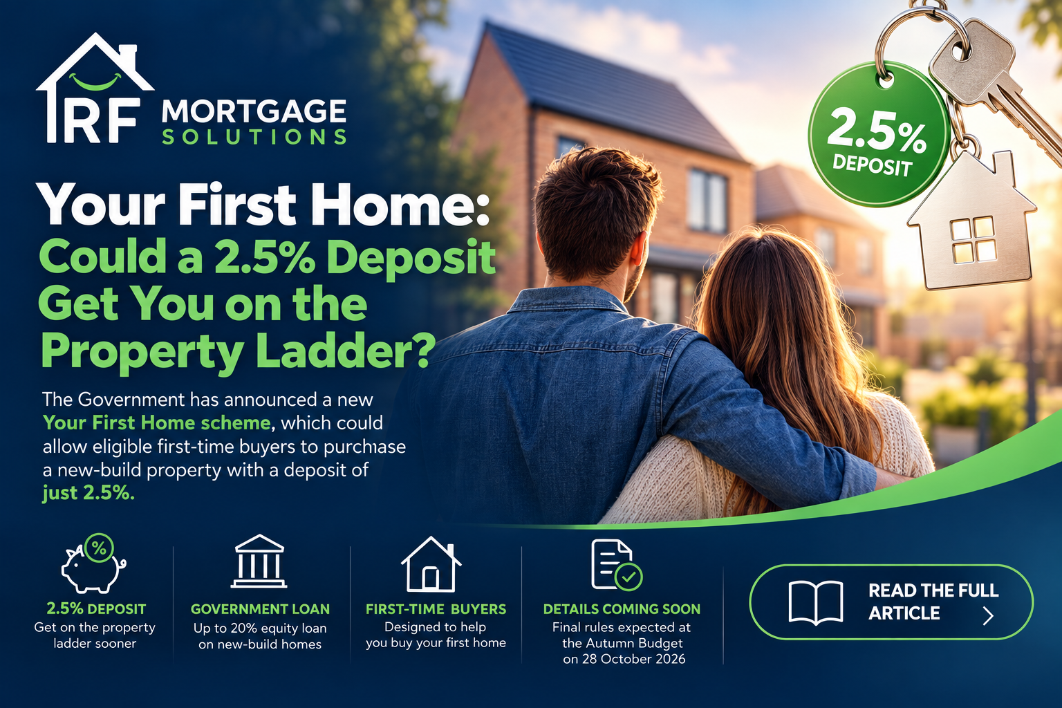 First-time buyers looking at a new-build home with a 2.5% deposit under the proposed Your First Home