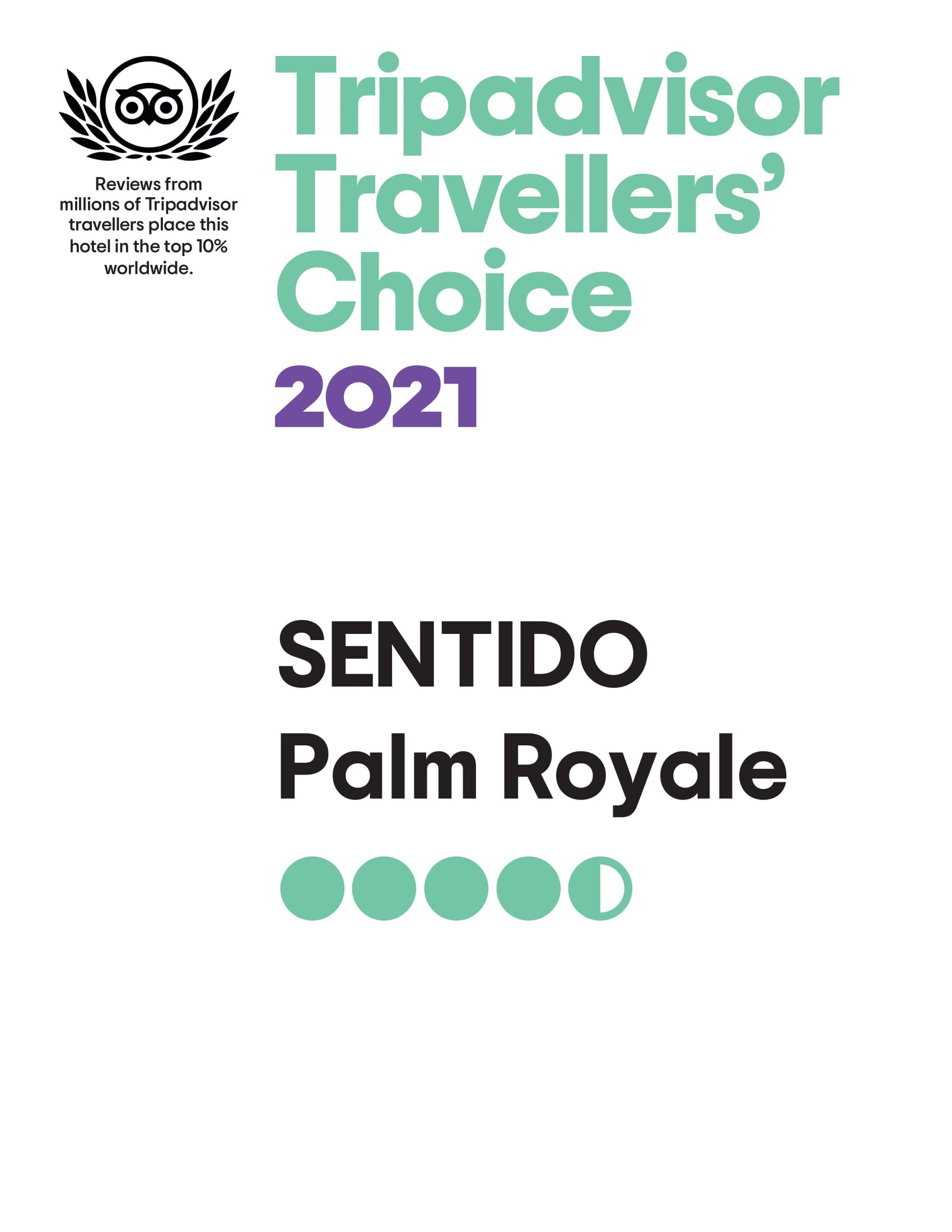 Tripadvisor Award of  Palm Royale Resort