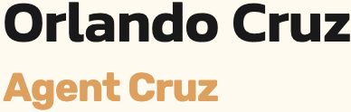 The name orlando cruz is on a white background