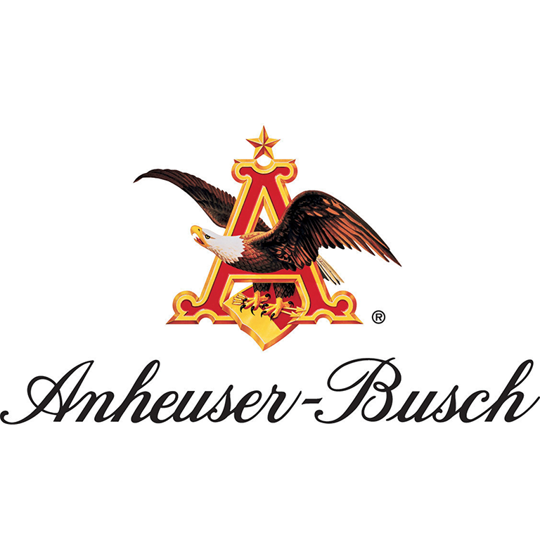 Anheuser-Busch logo with an eagle perched on a red and gold letter A