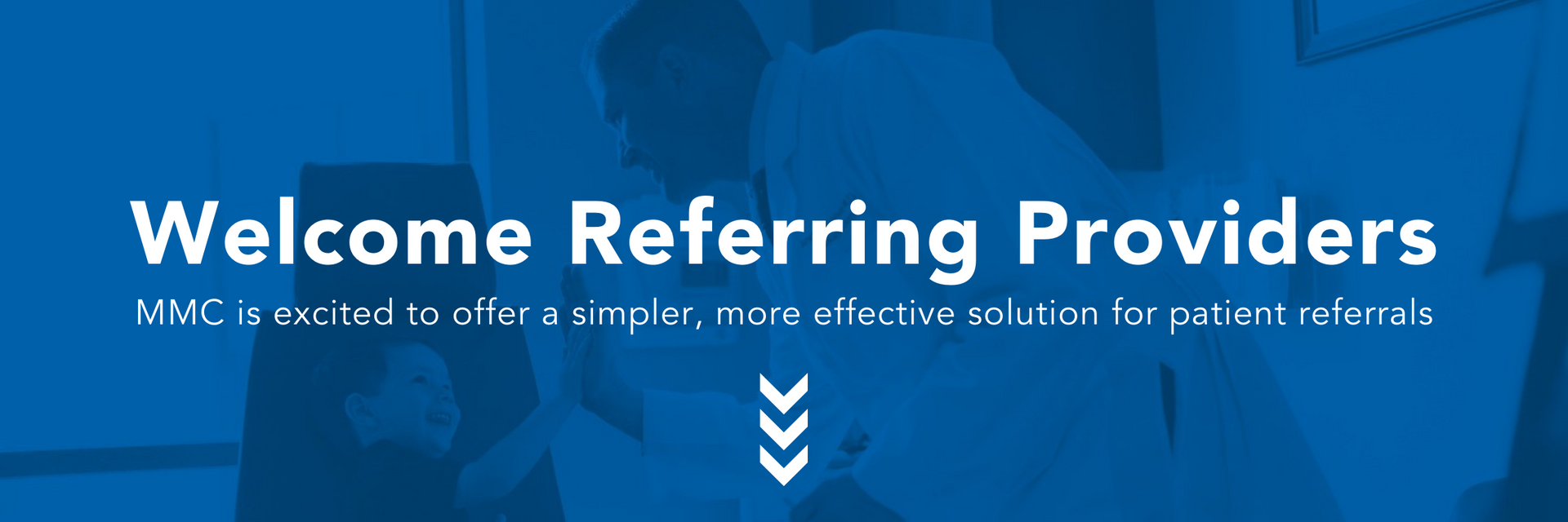 A blue background with the words welcome referring providers on it