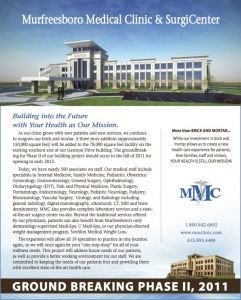 An advertisement for murfreesboro medical clinic and surgical center
