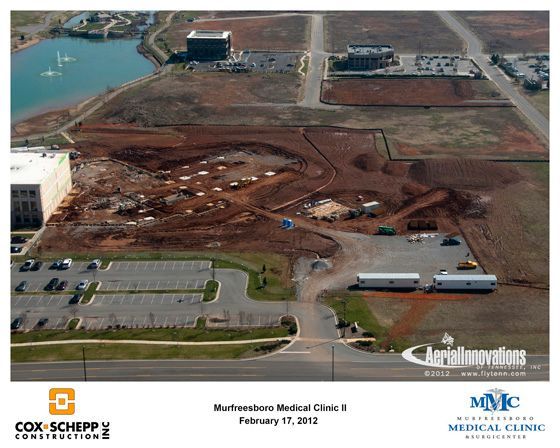 An aerial view of a medical clinic under construction