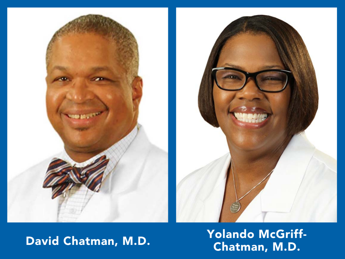 David chatman m.d. and yolando mcgriff chatman m.d. are smiling for the camera