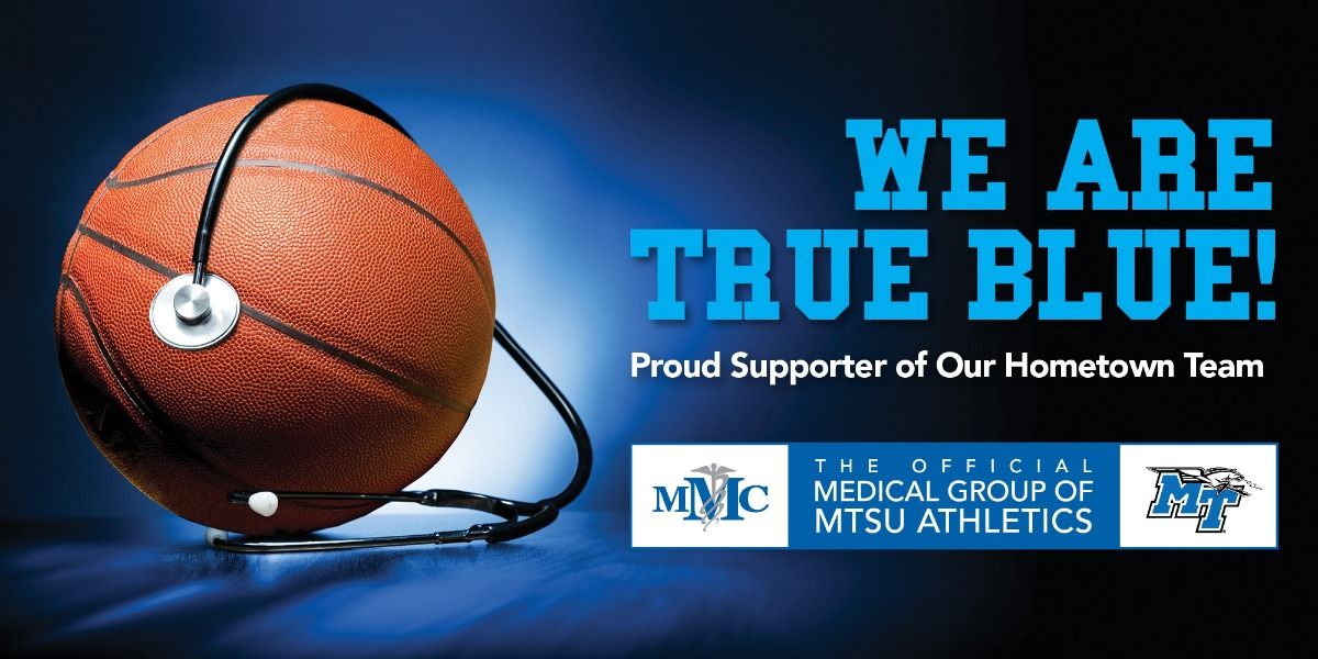 A basketball with a stethoscope around it that says we are true blue