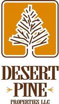 Logo of Desert Pine Properties LLC: a stylized pine tree in an orange square, with brown text.