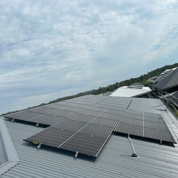 A Roof With a Lot of Solar Panels on It — DLG Electrical and Solar In Wyong, NSW