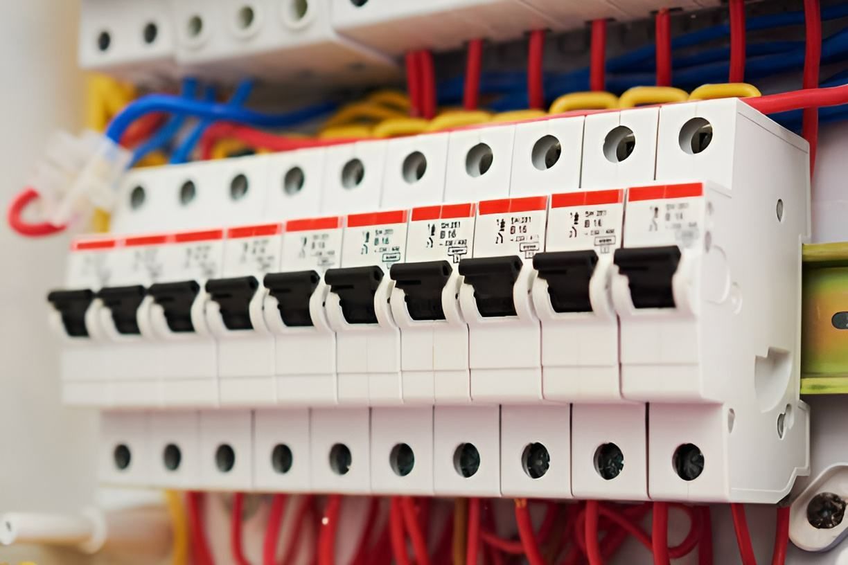 A Close Up of a Circuit Breaker on a Wall — DLG Electrical and Solar In Newcastle, NSW