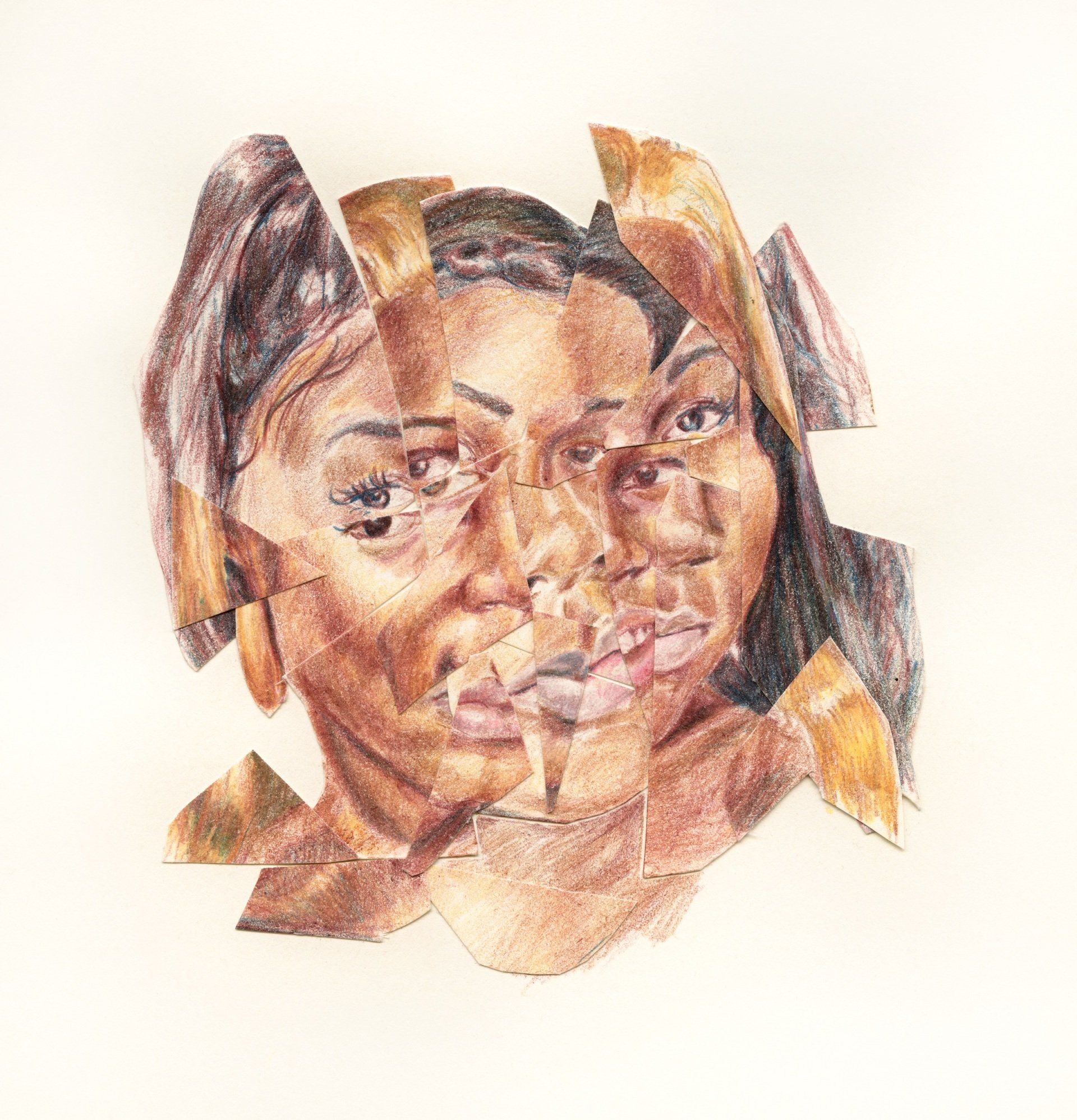 Anthony Peyton Young, 2020,
Color pencil and collage on paper
, 8.25x 11.5 Inches