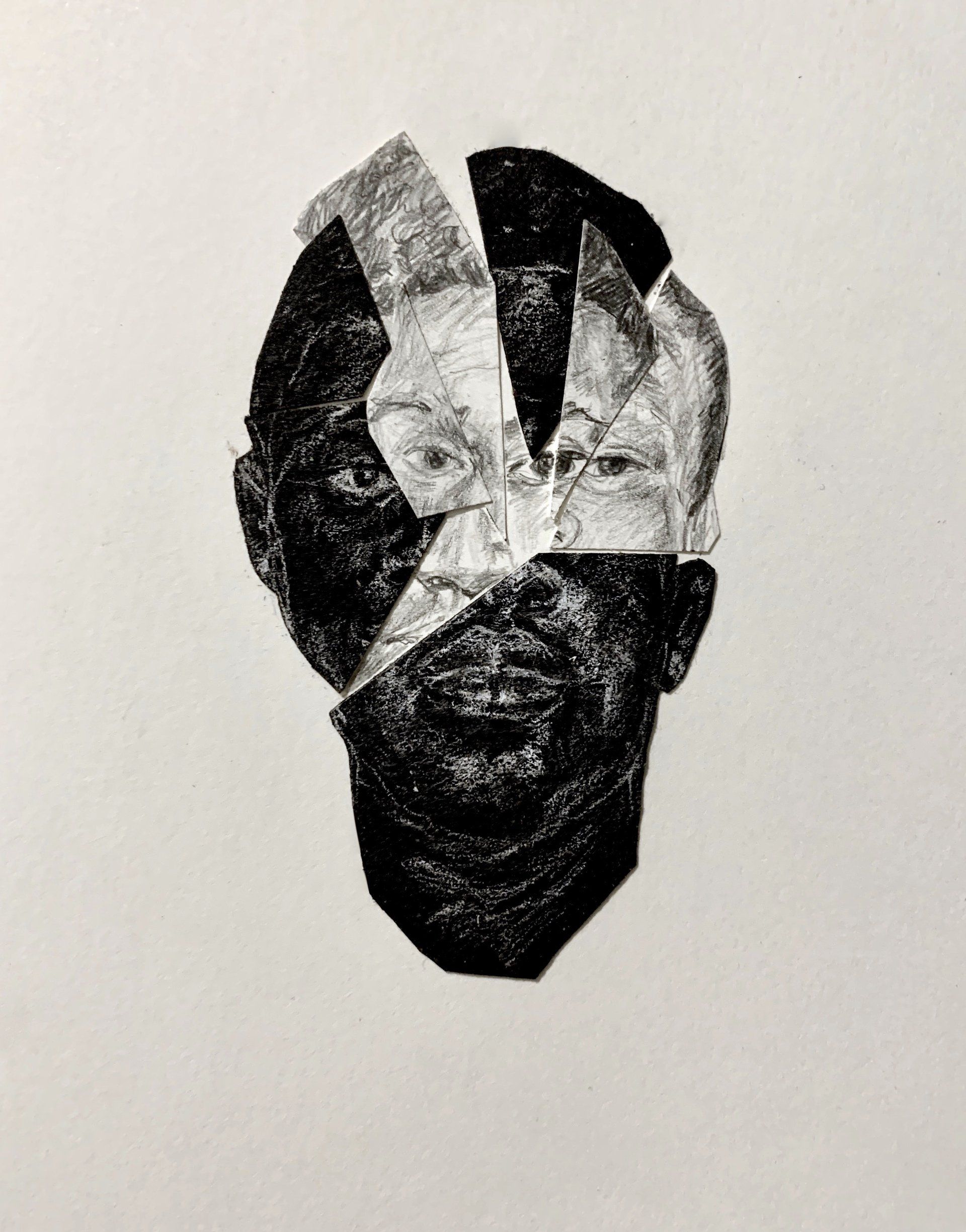 Anthony Peyton Young, Say His Name II, 2020, Collaged drawing, 8.5x11
Inches