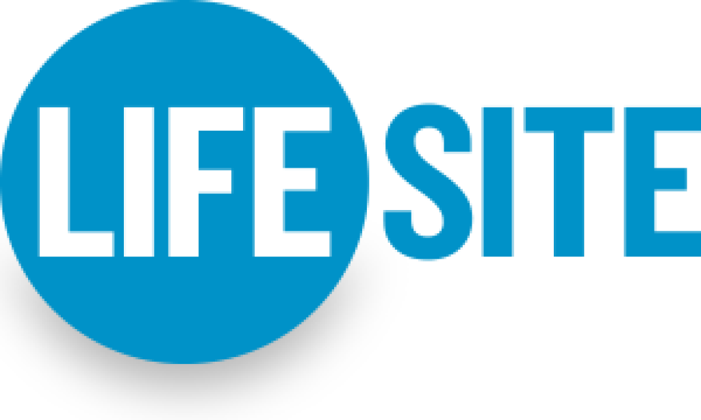 Blue LIFE SITE logo with white text in a circular badge