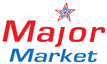 Major Market logo with red and blue text and a star icon