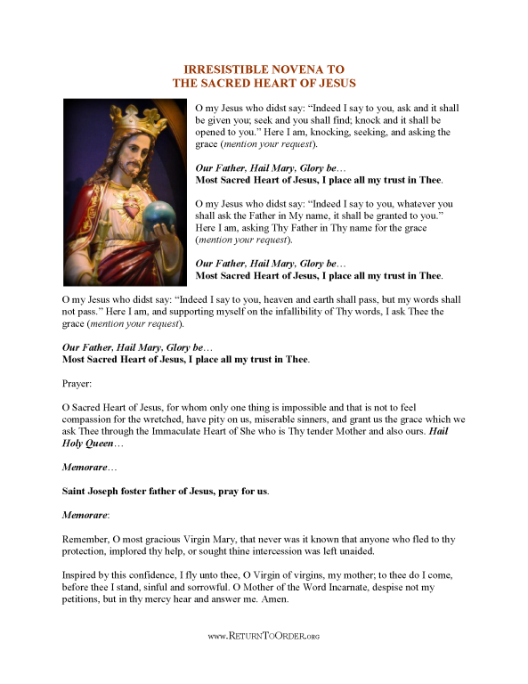 Poster with crowned woman holding child, surrounded by text blocks on a white background