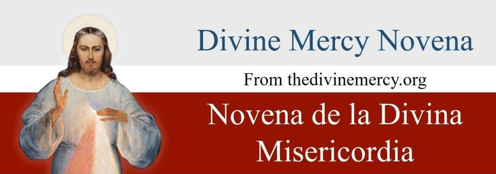 Divine Mercy Novena banner with Jesus and text “Novena de la Divina Misericordia”