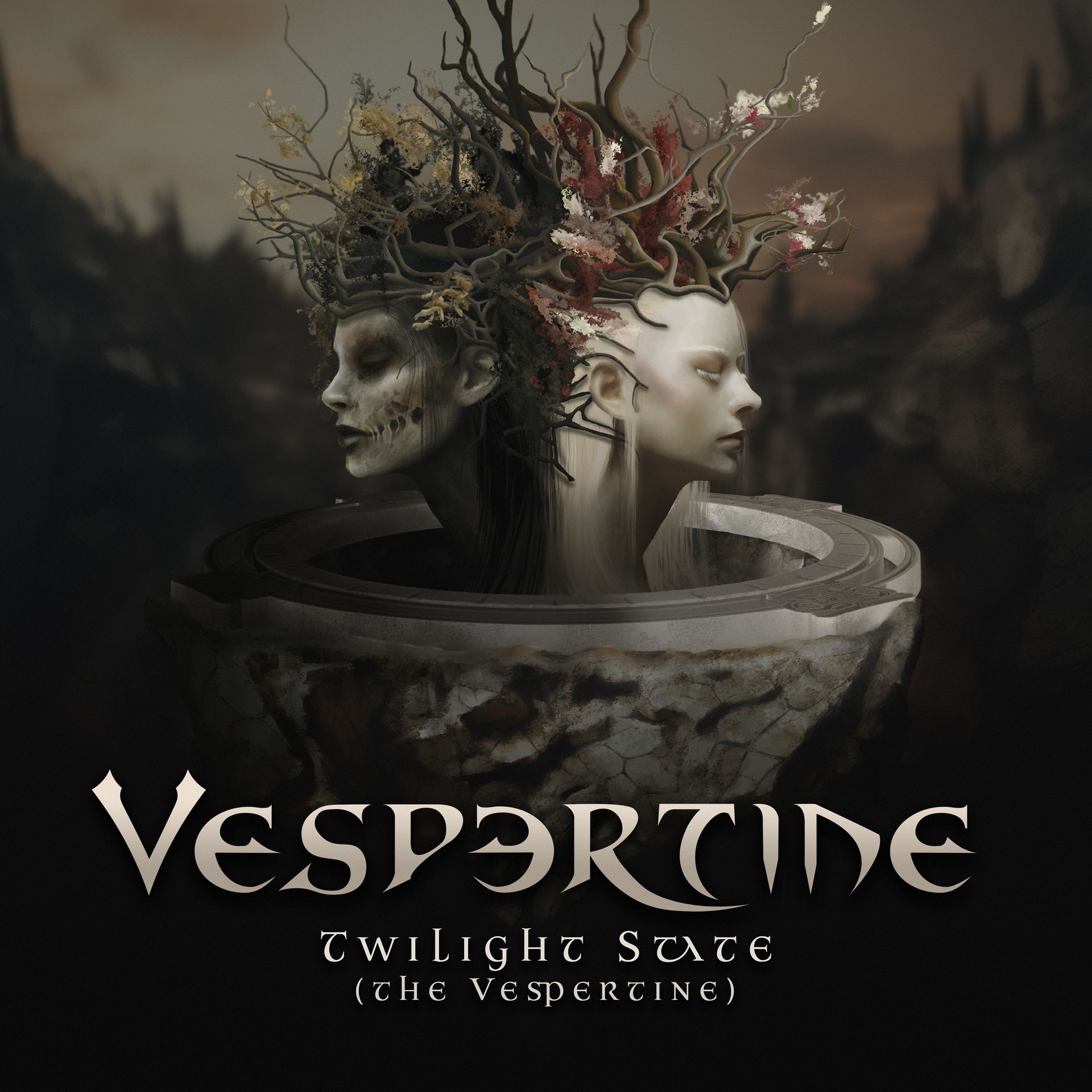 A poster for vespertine twilight state the vespertine