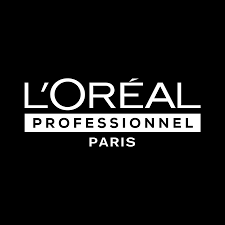 L'Oréal Professionnel logo on black background: white text 