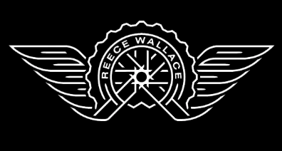 White logo of 