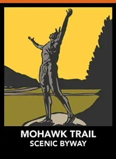 A poster for the mohawk trail scenic byway