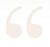 Large pale beige quotation marks on a white background