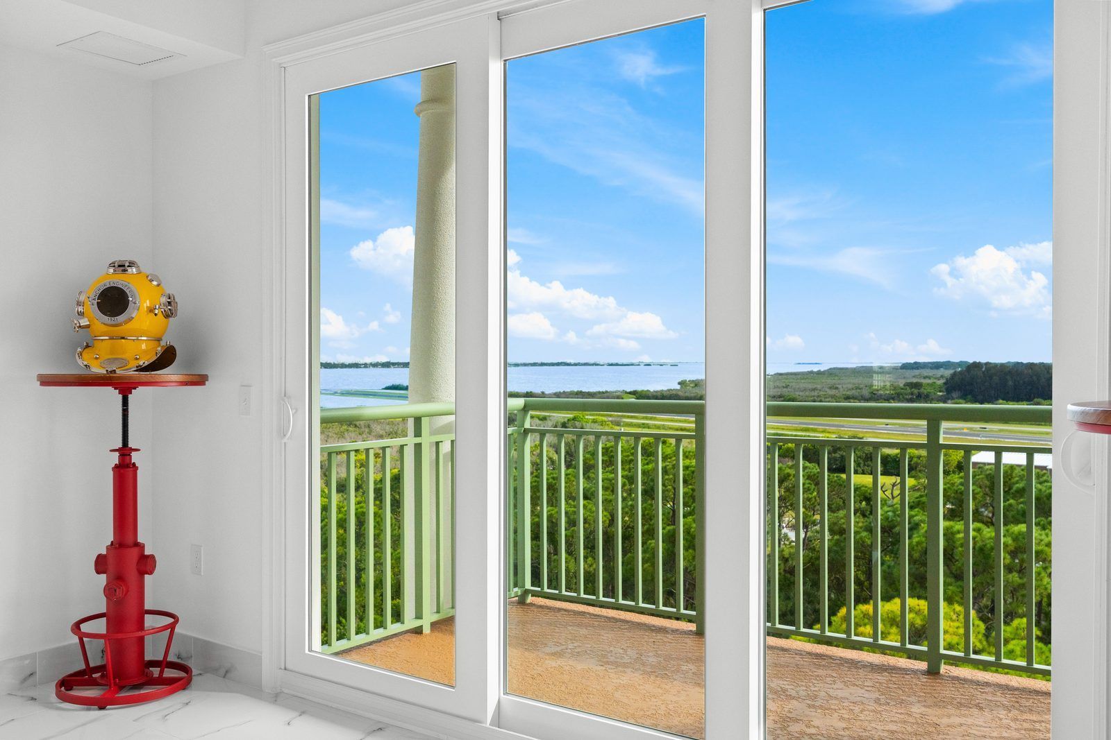 Balcony doors opening to the view
