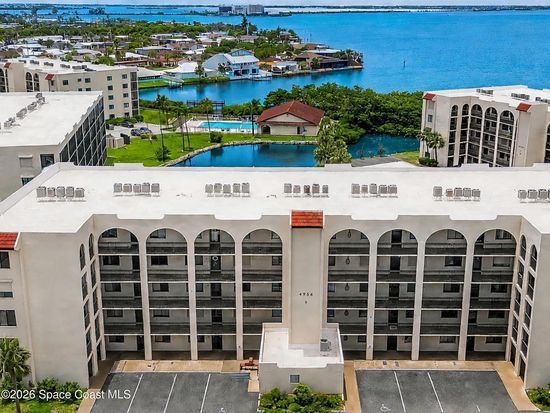 Aerial view of Costa Del Sol on the Banana River, home to 5805 N Banana River Boulevard #1154 in Cape Canaveral, Florida