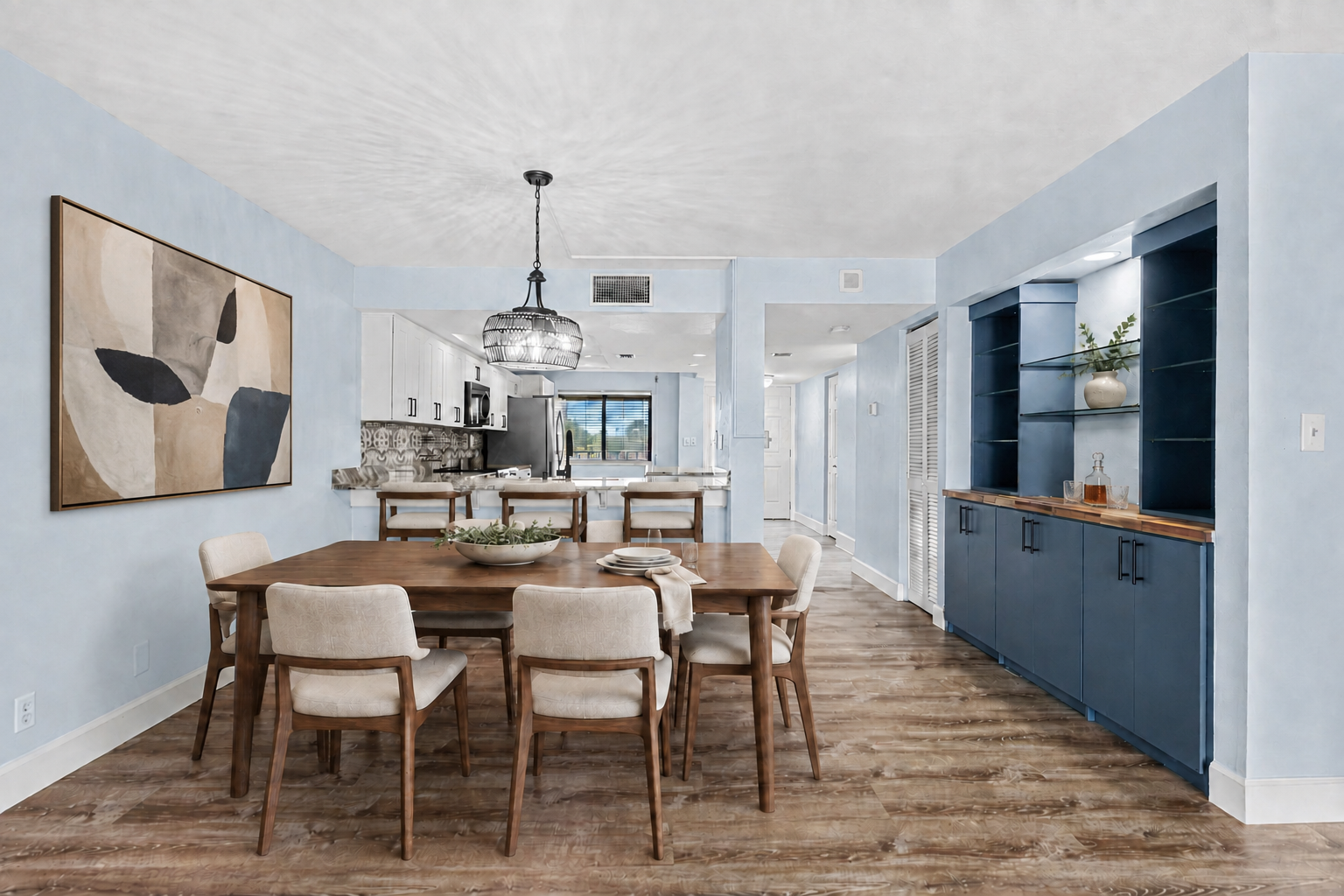 “Waterfront condo at 3220 River Villa Way Unit 121 overlooking the Indian River Lagoon in the gated Beach Woods community of Melbourne Beach, Florida.”