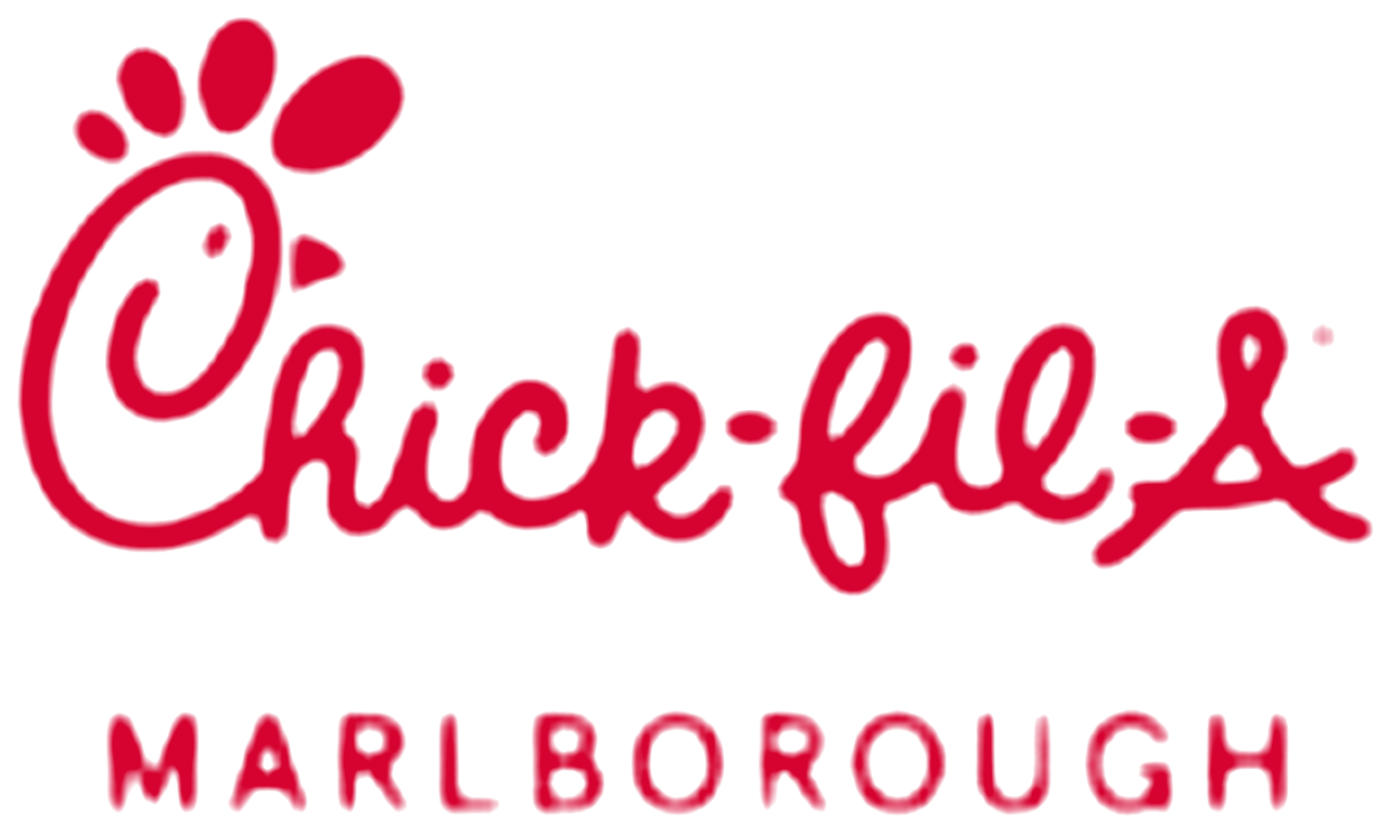 Chick-fil-A logo with “Marlborough” text and an “Example” label on a white background
