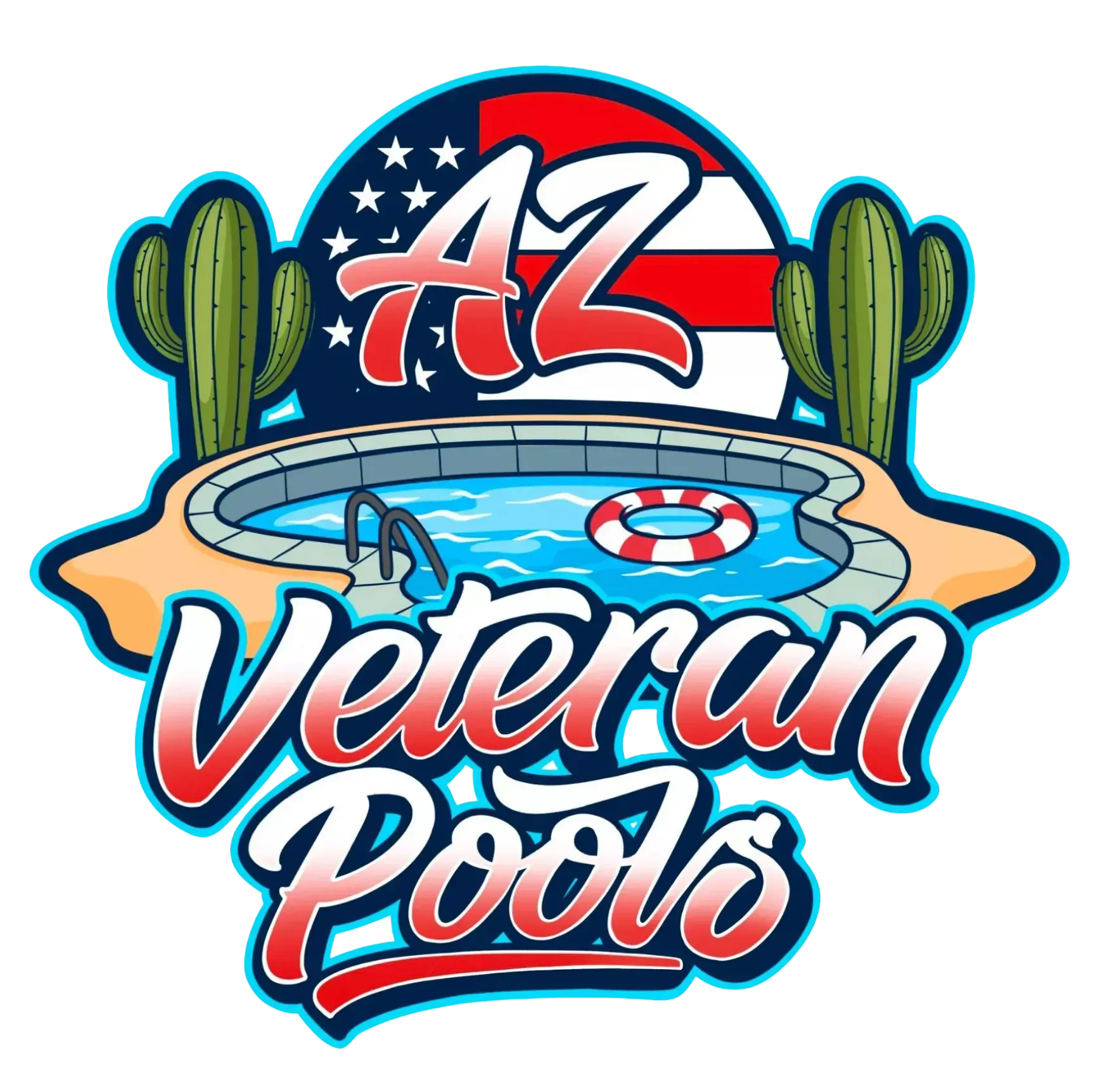 AZ Veteran Pools logo &mdash; veteran-owned pool service and repair company serving the Greater Phoenix Area